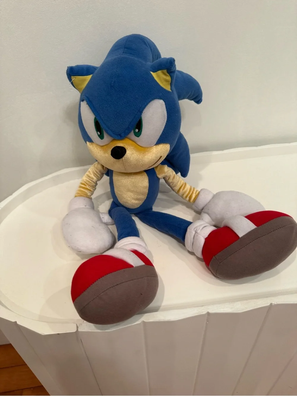 Blue Sonic Plush Doll with Red Shoes